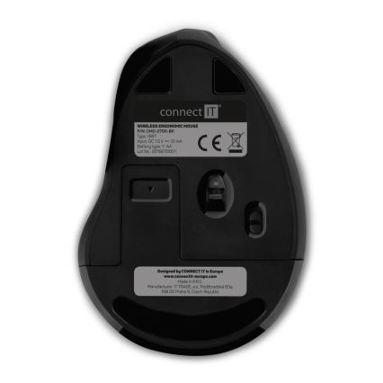 CONNECT IT CMO-2700-BK - Ergonomiska bezvadu pele 800/1200/1600 DPI 1xAA melna
