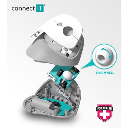 CONNECT IT CMO-2700-WH - Ergonomiska bezvadu pele 800/1200/1600 DPI 1xAA balta