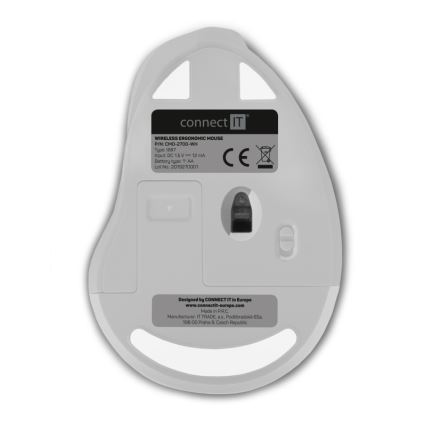 CONNECT IT CMO-2700-WH - Ergonomiska bezvadu pele 800/1200/1600 DPI 1xAA balta
