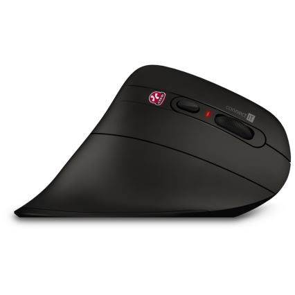 CONNECT IT CMO-2880-BK - Ergonomiskā bezvadu pele Verti TriMode 1000/1600/2400 DPI 2xAAA melna