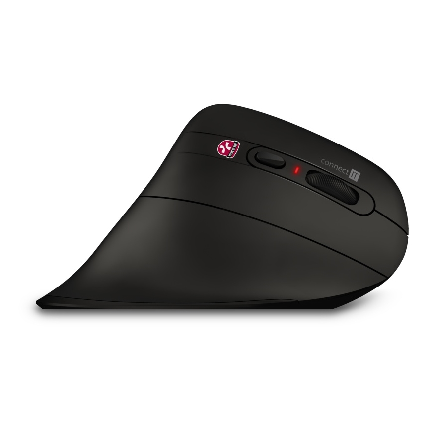 CONNECT IT CMO-2880-BK - Ergonomiskā bezvadu pele Verti TriMode 1000/1600/2400 DPI 2xAAA melna