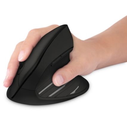 CONNECT IT CMO-2880-BK - Ergonomiskā bezvadu pele Verti TriMode 1000/1600/2400 DPI 2xAAA melna