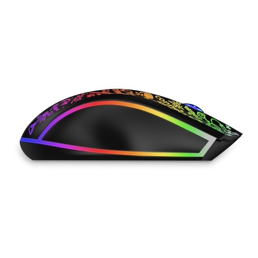 CONNECT IT CMO-3530-DD - LED RGB Bezvadu uzlādējama spēļu pele 800/1200/1600/2400/4800 DPI 600 mAh melna