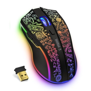 CONNECT IT CMO-3530-DD - LED RGB Bezvadu uzlādējama spēļu pele 800/1200/1600/2400/4800 DPI 600 mAh melna