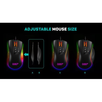 CONNECT IT CMO-3591-BK - LED RGB Vadu spēļu pele 500-7200 DPI melna