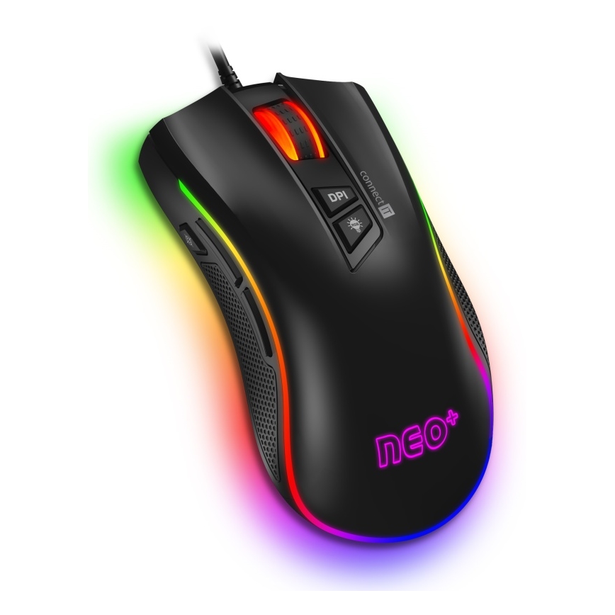 CONNECT IT CMO-3591-BK - LED RGB Vadu spēļu pele 500-7200 DPI melna