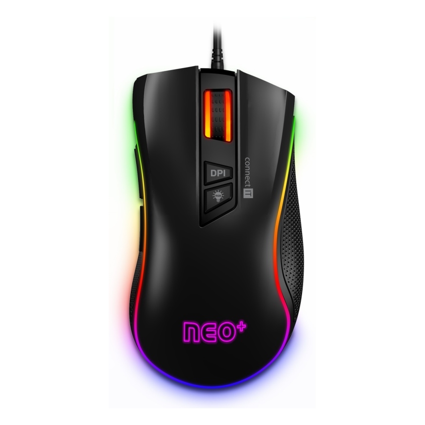 CONNECT IT CMO-3591-BK - LED RGB Vadu spēļu pele 500-7200 DPI melna