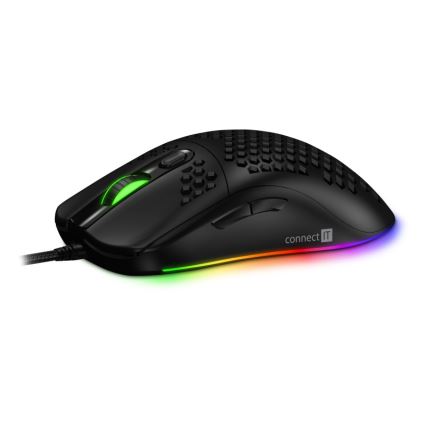 CONNECT IT CMO-5511-BK - LED RGB Vadu spēļu pele 200-12800 DPI melna