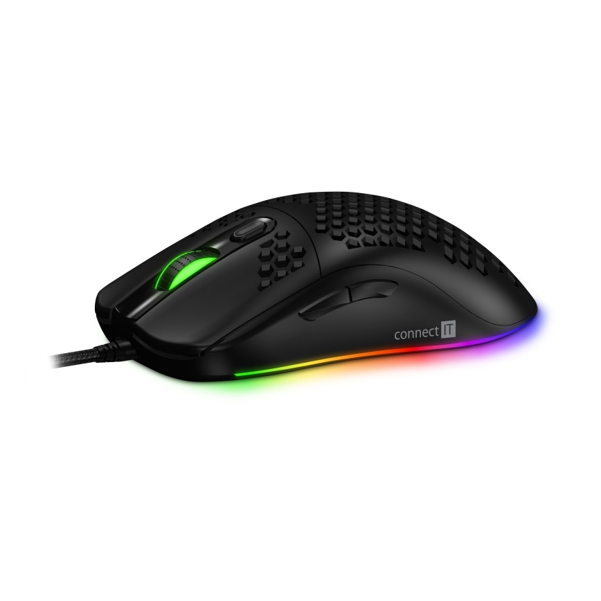 CONNECT IT CMO-5511-BK - LED RGB Vadu spēļu pele 200-12800 DPI melna