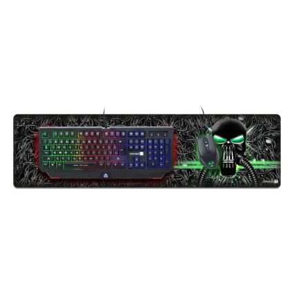 CONNECT IT CMP-1110-LG - Paliktnis tastatūrai un peles paliktnis 88,6x24,5 cm melns/zaļš