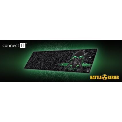 CONNECT IT CMP-1110-LG - Paliktnis tastatūrai un peles paliktnis 88,6x24,5 cm melns/zaļš