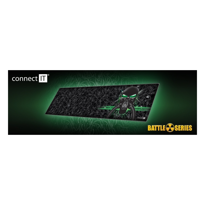CONNECT IT CMP-1110-LG - Paliktnis tastatūrai un peles paliktnis 88,6x24,5 cm melns/zaļš