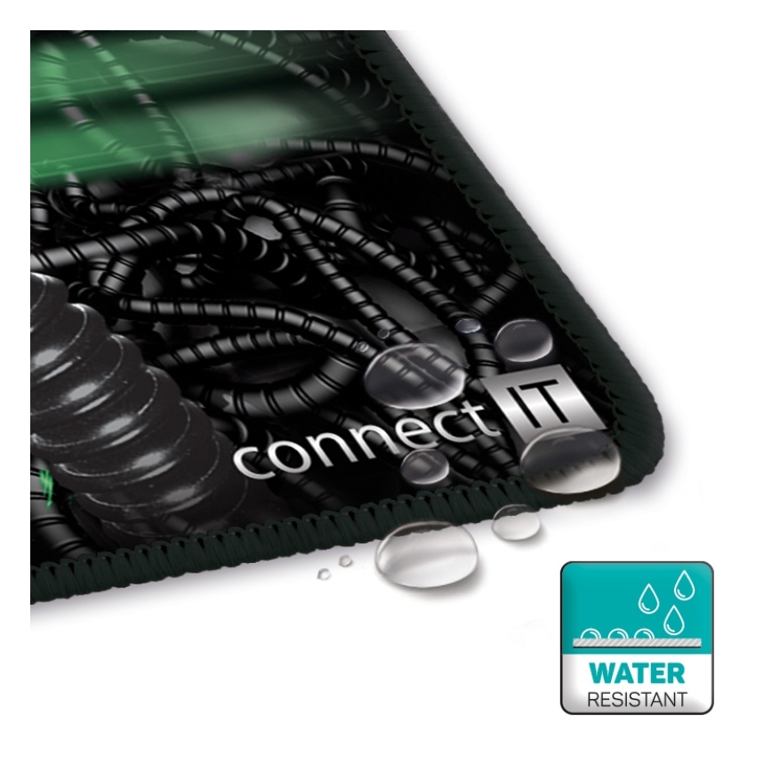 CONNECT IT CMP-1110-LG - Paliktnis tastatūrai un peles paliktnis 88,6x24,5 cm melns/zaļš