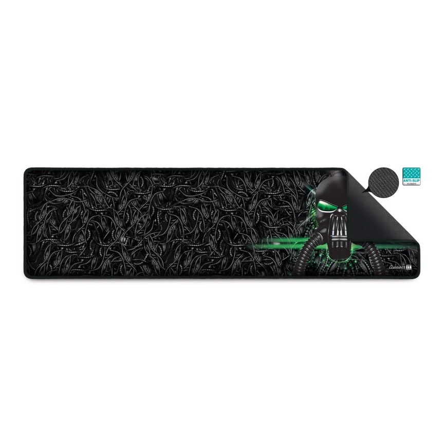 CONNECT IT CMP-1110-LG - Paliktnis tastatūrai un peles paliktnis 88,6x24,5 cm melns/zaļš