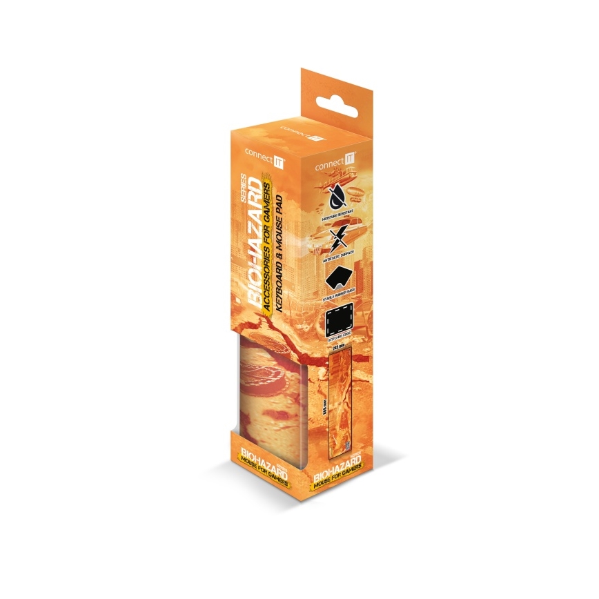 CONNECT IT CMP-1140-LG - Paliktnis tastatūrai un pele 88,6x24,5 cm oranža