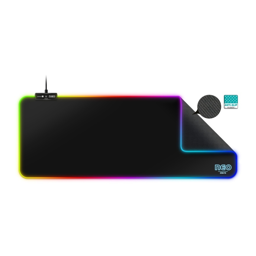 CONNECT IT CMP-3100-LG - LED RGB Spēļu tastatūra un peles paliktnis 80x30 cm melna