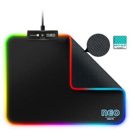CONNECT IT CMP-3100-SM - LED RGB Gaming peles paliktnis 32x24,5 cm melna