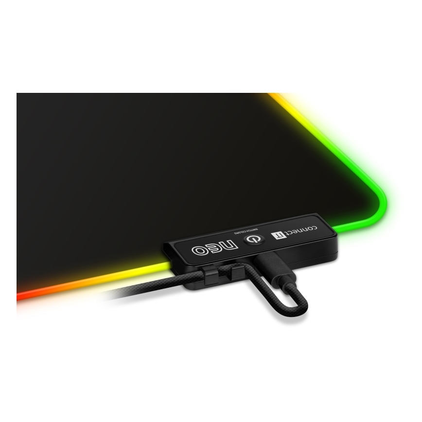 CONNECT IT CMP-3100-SM - LED RGB Gaming peles paliktnis 32x24,5 cm melna