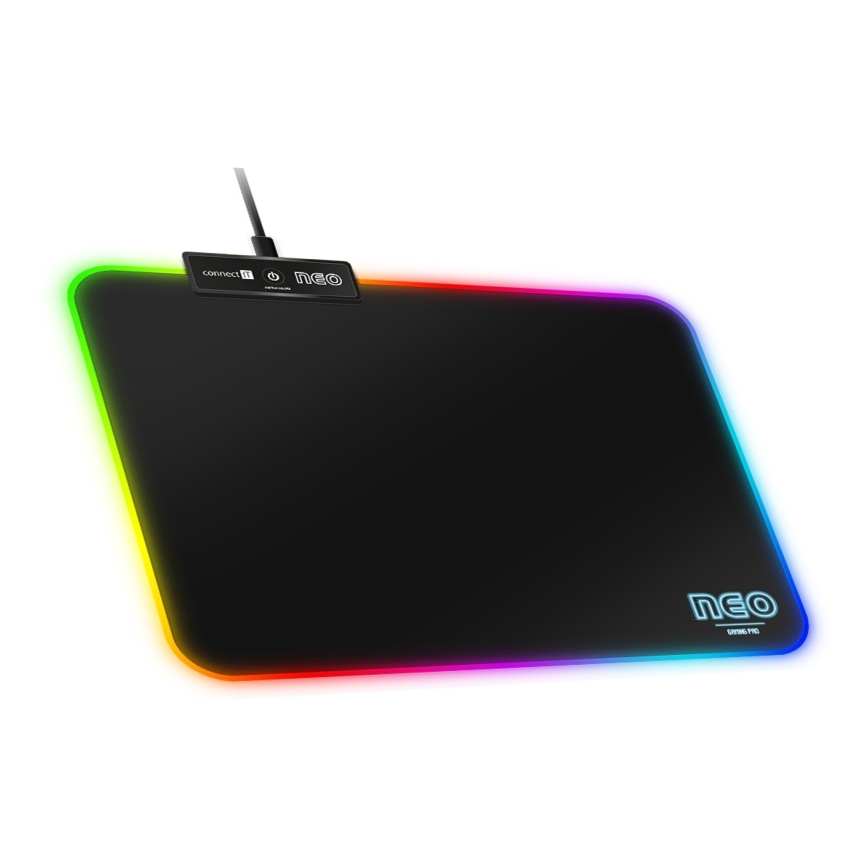 CONNECT IT CMP-3100-SM - LED RGB Gaming peles paliktnis 32x24,5 cm melna
