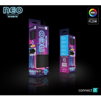 CONNECT IT CMP-3100-SM - LED RGB Gaming peles paliktnis 32x24,5 cm melna