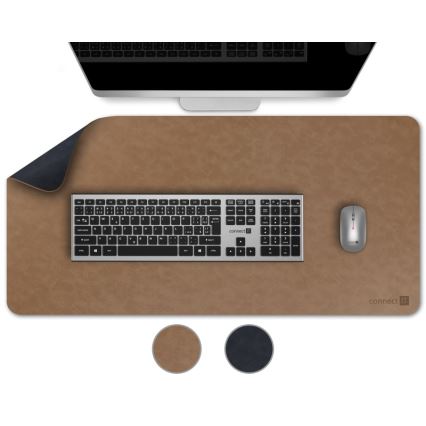 CONNECT IT CMP-4040-LG - Divpusējs tastatūras un peles paliktnis 90x40 cm zils/brūns