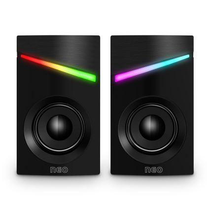 CONNECT IT CSP-1100-BK - KOMPLEKTS 2x LED RGB Gaming skaļrunis 6W/5V melna