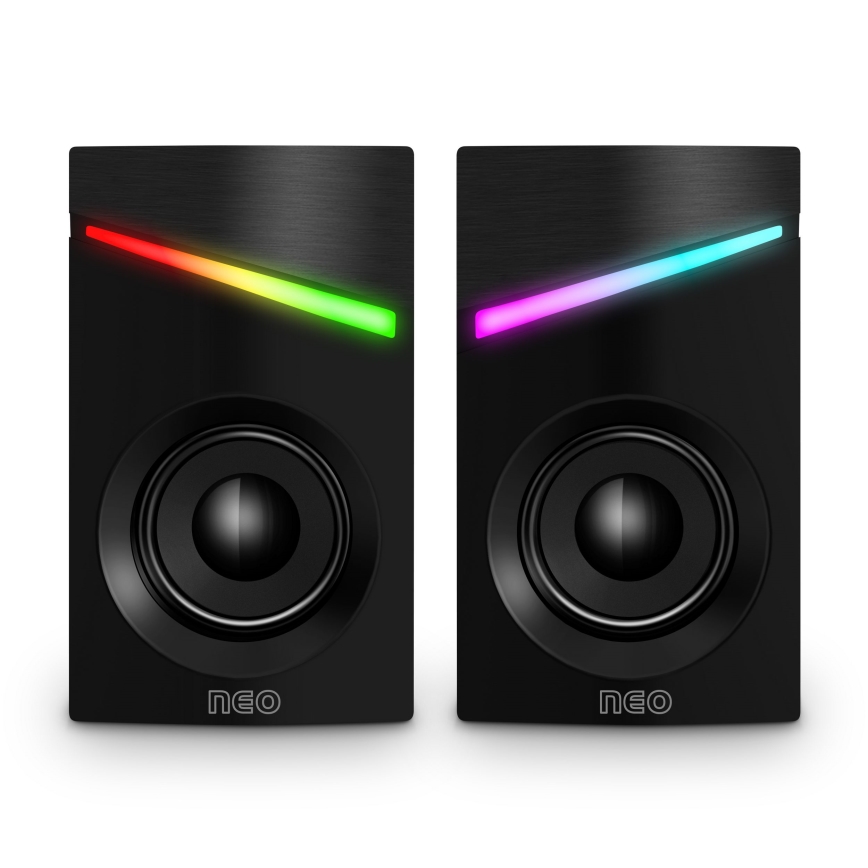 CONNECT IT CSP-1100-BK - KOMPLEKTS 2x LED RGB Gaming skaļrunis 6W/5V melna