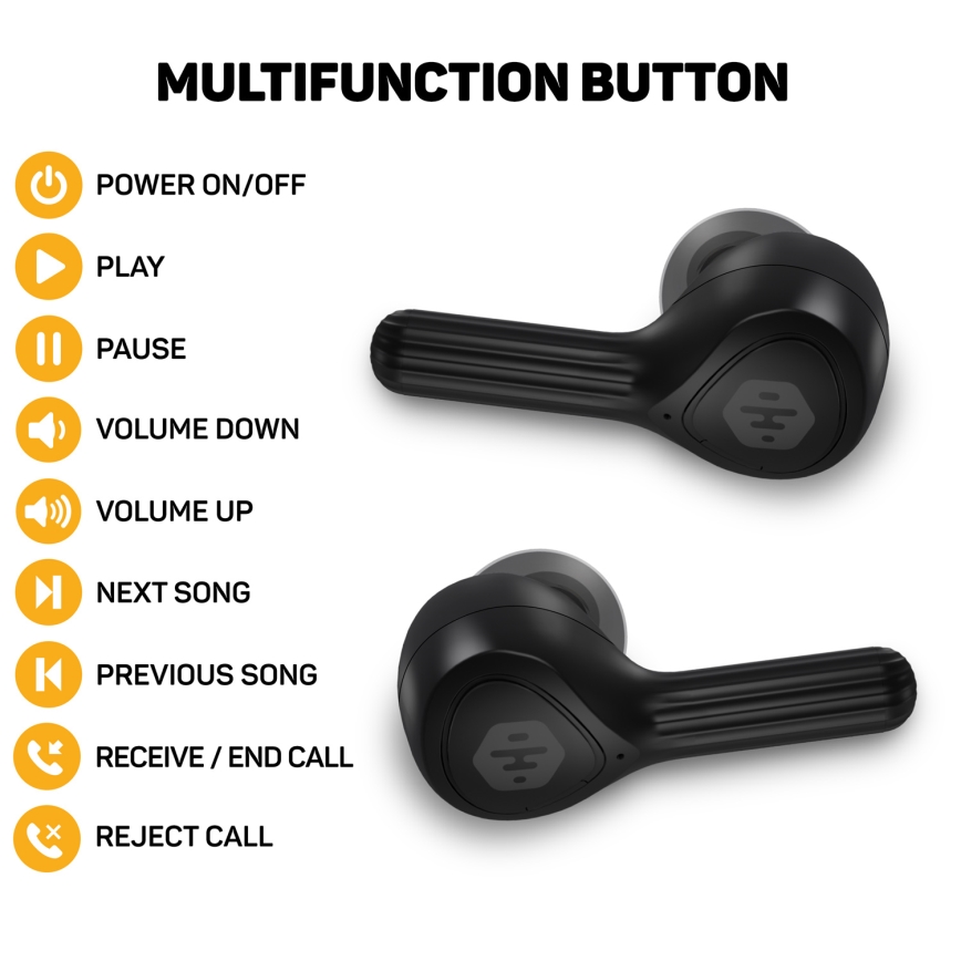 CONNECT IT HEP-5300-BK - Bezvadu austiņas ar mikrofonu 300 mAh melna