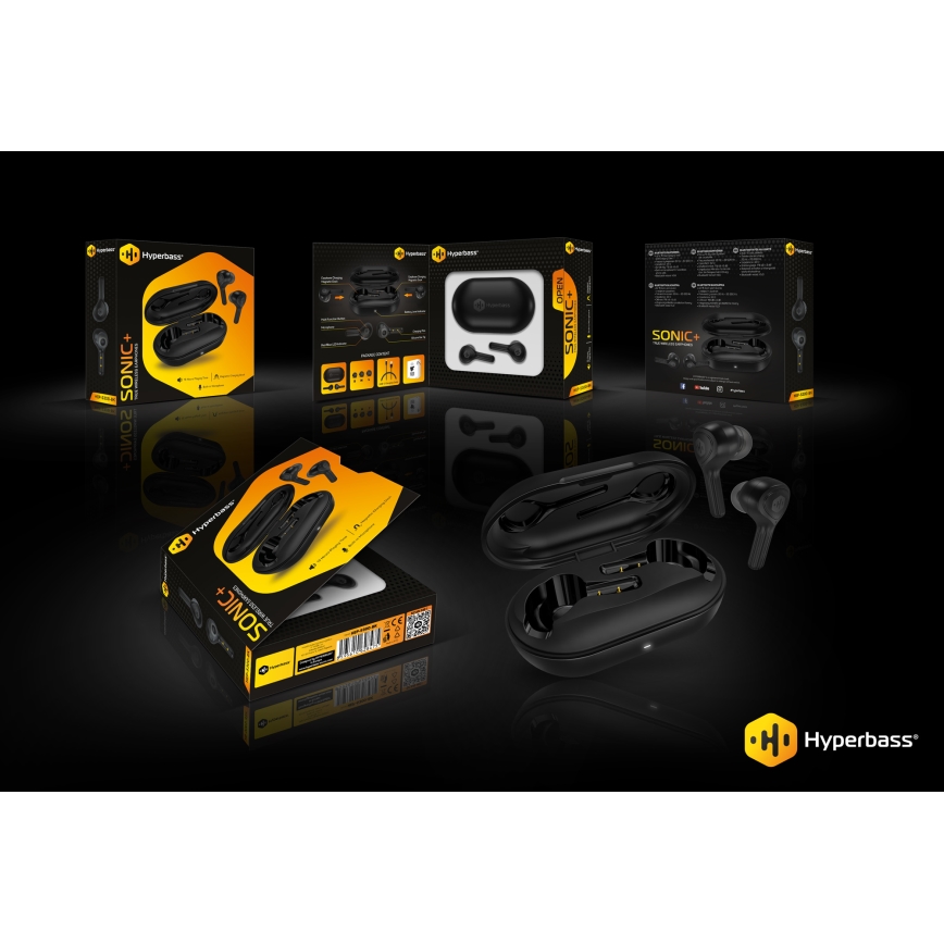 CONNECT IT HEP-5300-BK - Bezvadu austiņas ar mikrofonu 300 mAh melna