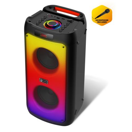 CONNECT IT HSP-3050-BK - LED Bezvadu skaļrunis ar mikrofonu 60W/5V 4500 mAh melna + tālvadības pults