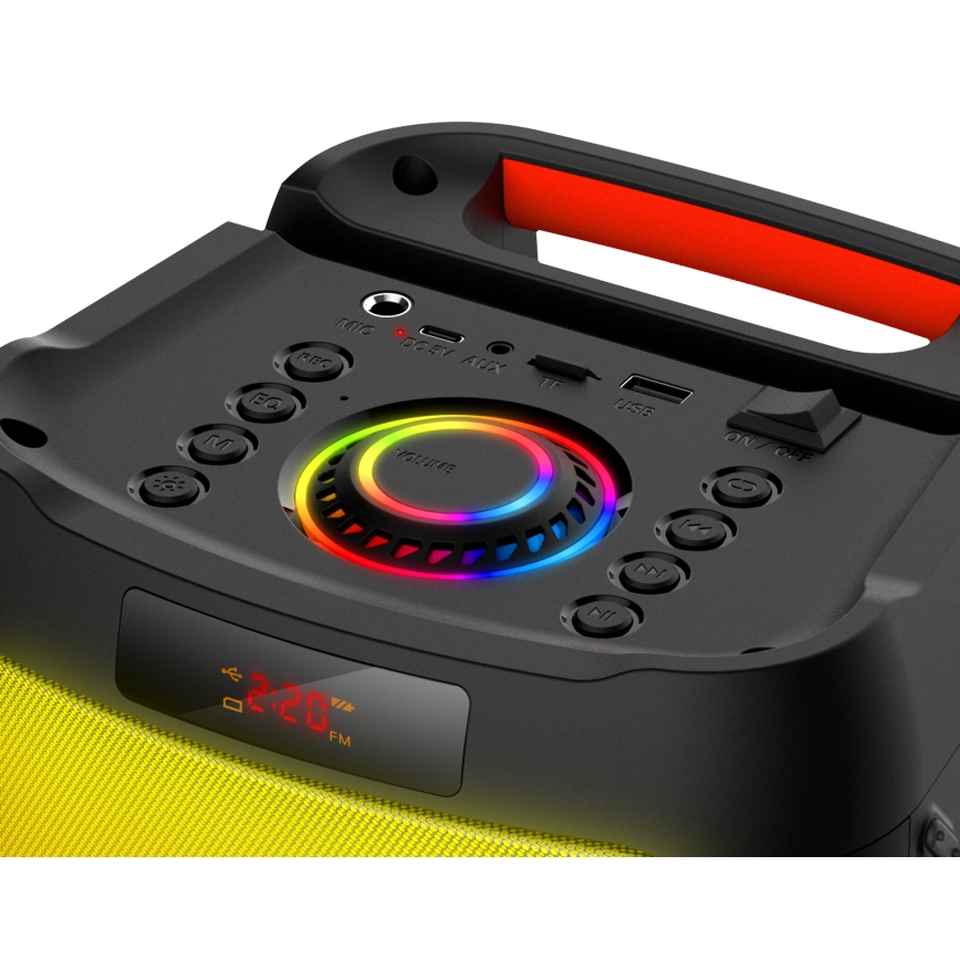 CONNECT IT HSP-3050-BK - LED Bezvadu skaļrunis ar mikrofonu 60W/5V 4500 mAh melna + tālvadības pults