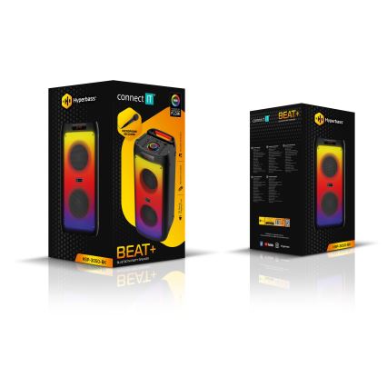 CONNECT IT HSP-3050-BK - LED Bezvadu skaļrunis ar mikrofonu 60W/5V 4500 mAh melna + tālvadības pults