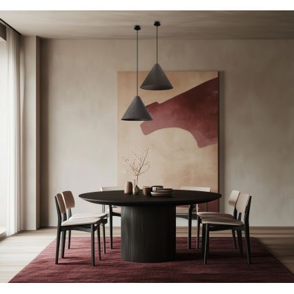 CONO pakaramā lampa uz troses 1xE27/40W/230V ar ebenes finieri