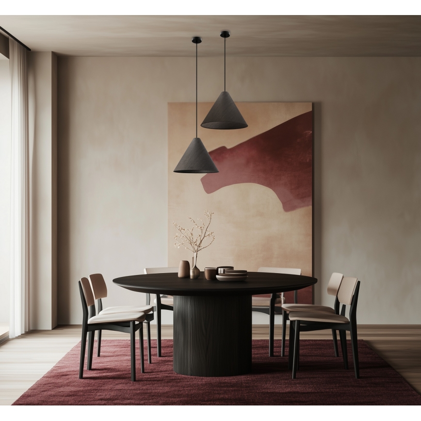 CONO pakaramā lampa uz troses 1xE27/40W/230V ar ebenes finieri