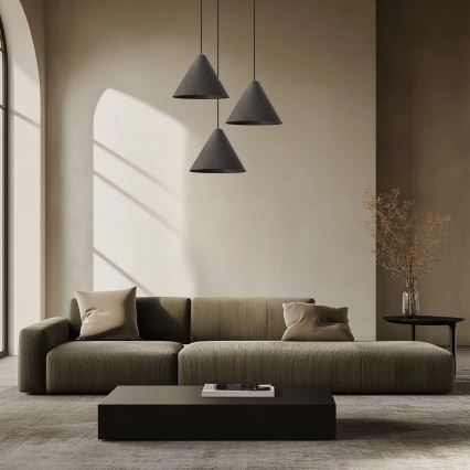 CONO pakaramā lampa uz troses 1xE27/40W/230V ar ebenes finieri
