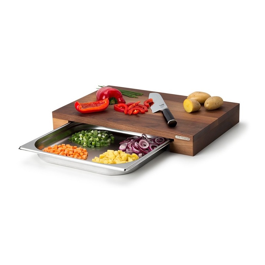 Continenta C4211 - Virtuves griešanas dēlītis ar ttrauku 48x32,5 cm riekstkoks