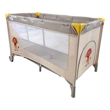COSING - Ceļojuma gultiņa ADAM Lion Beige ar regulējamu pozicionēšanu