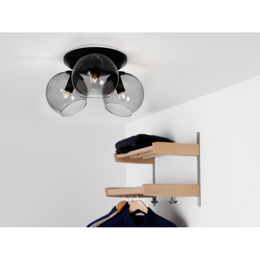 Cottex - Griestu lampa CAPELLA 3xE14/40W/230V Ø 37 cm dūmaina/melna