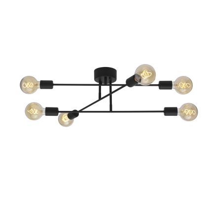 Cottex - Virsmas piestiprināms griestu lustrs BATON, 6x E27, maks. 60W, 230V, melns