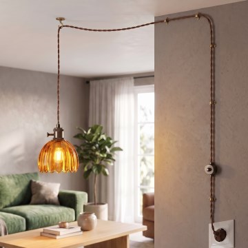 Cottex - Pakaramā lampa ar vadu, pievienojama kontaktligzdai NORA 1xE14/5W/230V brūna