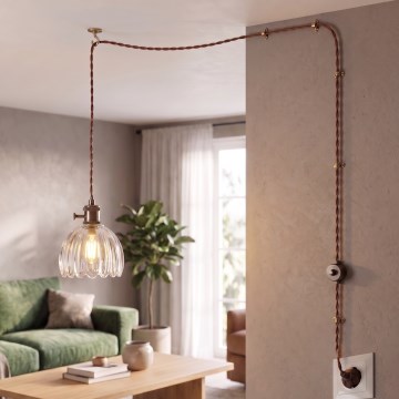 Cottex - Piekaramā lampa ar vadu un spraudni NORA 1xE14/5W/230V caurspīdīga
