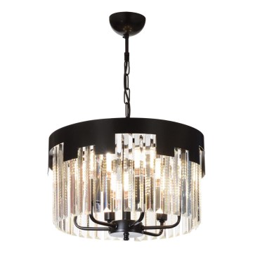 CRYSTALLINE Kārbas lampa 6xE27/40W/230V Melna