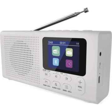 DAB DAB+ FM radio 3W/5V/4xAA balta