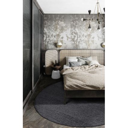 Dabīgs apaļš paklājs FIR WOOL 160 cm 2600 g/m2 antracīts