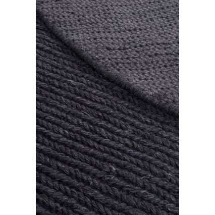 Dabīgs apaļš paklājs FIR WOOL 160 cm 2600 g/m2 antracīts