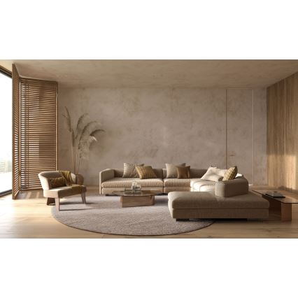 Dabīgs apaļš paklājs FIR WOOL 160 cm 2600 g/m2 bēšs