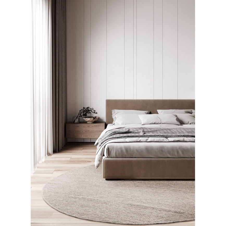 Dabīgs apaļš paklājs FIR WOOL 160 cm 2600 g/m2 bēšs