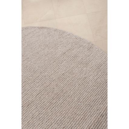 Dabīgs apaļš paklājs FIR WOOL 160 cm 2600 g/m2 bēšs