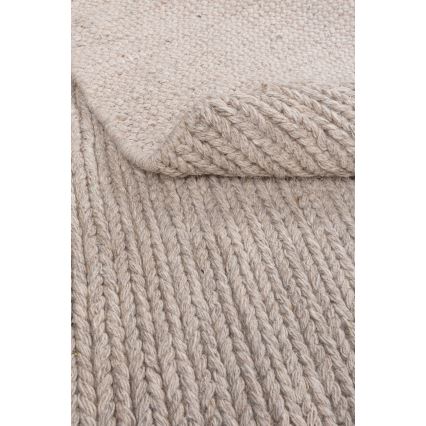 Dabīgs apaļš paklājs FIR WOOL 160 cm 2600 g/m2 bēšs
