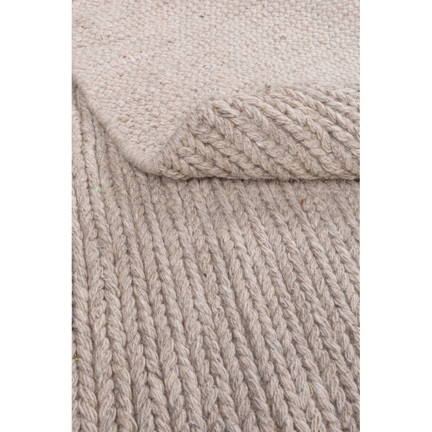 Dabīgs apaļš paklājs FIR WOOL 160 cm 2600 g/m2 bēšs